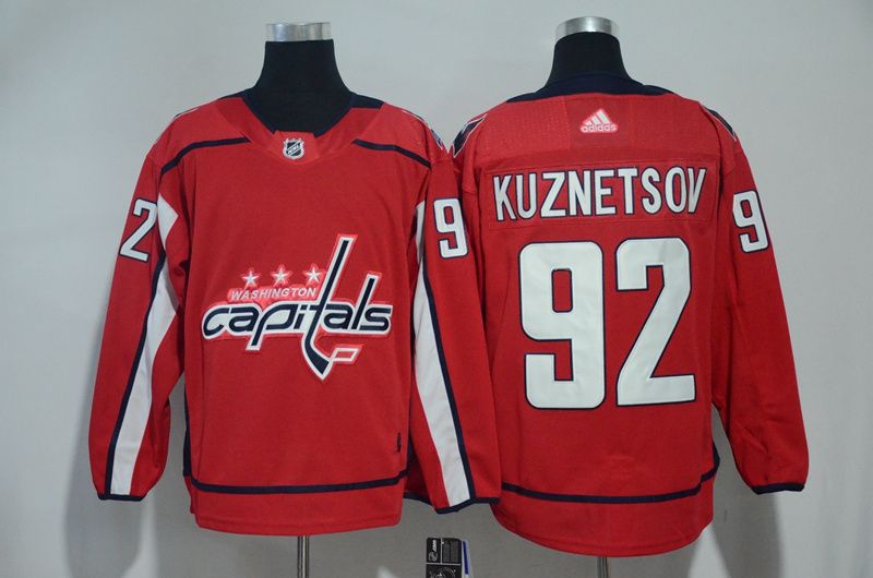 Men Washington Capitals #92 Kuznetsov red Adidas Hockey Stitched NHL Jerseys